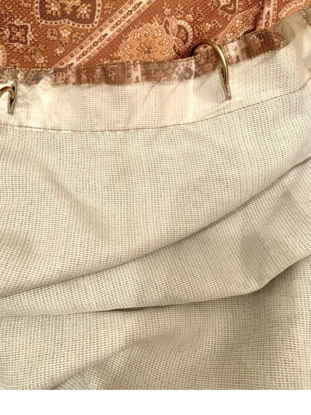 Vintage Elegant Paisley Shower Curtain in Copper Brown - 64” W x 70” L